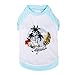 Blueberry Pet Chill Summer California Cotton Dog Shirt in Aquamarine , Back Length 14