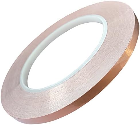 Viewm Copper Foil Tapes Conductive Adhesive 1/4 inches x 36 yards for DIY Stained Glass Crafts Paper Circuits Gifts Guitar EMI Shield and More (1/4"x108')