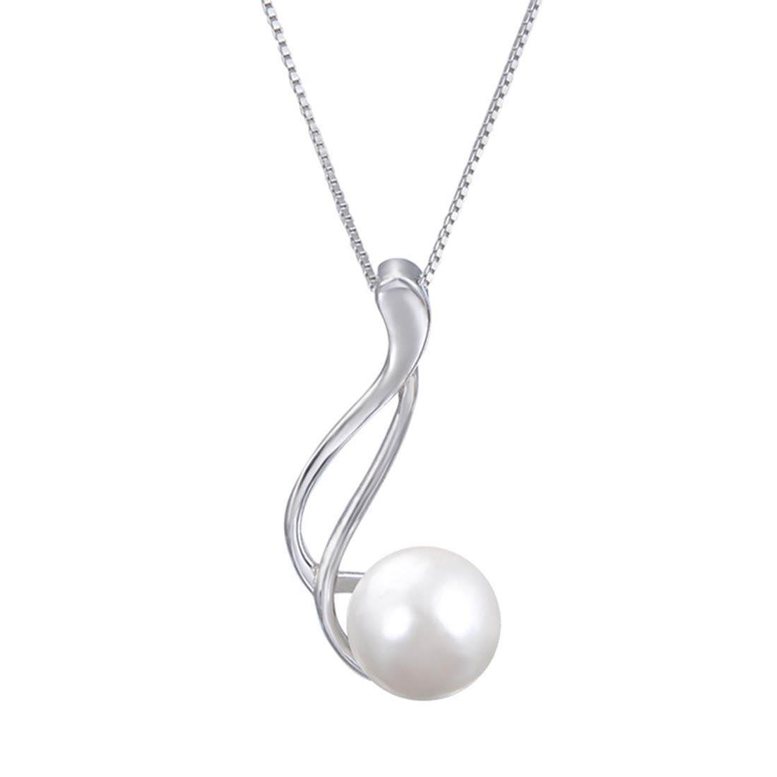 Caimeytie Women's Necklace Pearl Pendant S925 Sterling Silver Girls Presents Valentines Gifts for Your Love — image 1