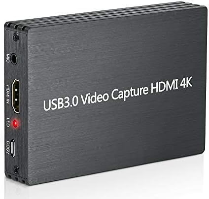 TNP 4K HDMI to USB 3.0 Full HD 1080P 60fps Video Capture Card Device Dongle – Broadcast Live Stream/Record OBS Audio Sound Converter Game Grabber f/Playstation Xbox Switch Console Camera Windows Mac