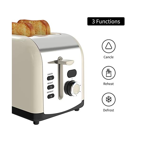 2-Slice-Toaster-Morpilot-Toaster-with-2-Wide-Stainless-Steel-Slot-and-LED-Display Toaster 2 Slice, Morpilot Stainless Steel Retro Toaster with Timer, Wide Slot, Defrost/Reheat/Cancel Fuction, Removable…