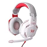 [New Version] Megadream KOTION EACH G2000 Comfortable LED Light 3.5mm Stereo Gaming Over-ear Wired Headphone Headset Headband with Mic for PC Computer Game With Noise Isolation & Volume Control