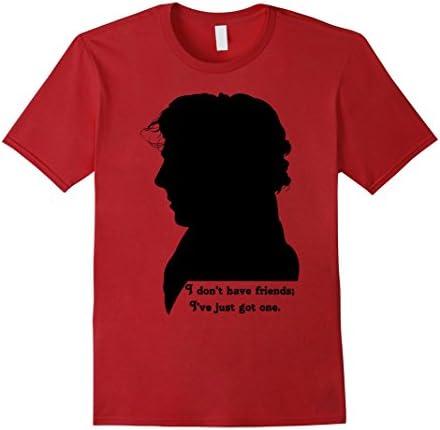 Men's Sherlock Friend Tee Shirt Medium Cranberry