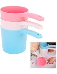 3Pcs Thicken Plastic Bathing Ladle Water Dipper with Handle Kitchen Ladles Bath Cups