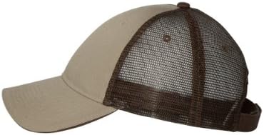 Cotton Twill Trucker Cap With Mesh Back and A Sleek Trim on front of the Bill - Unisex Khaki/Brown