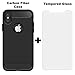 iPhone X Case | Apple iPhone 10 Case | Includes 9H Tempered Glass Screen Protector | For Men / Women | Slim and Flexible Non Slip TPU Matte Surface for Great Grip | Anti Scratch & Fingerprint (Black)