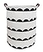 HIYAGON Large Sized Canvas Storage Baskets with Handle,Collapsible & Convenient Home Organizer Containers for Kids Toys,Baby Clothing(semi-Circle)
