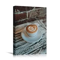 Canvas Wall Art Coffee Cup Coffee Drinks Farmhouse/Country Kitchen Multicolor Photography Urban - 12x18 inches