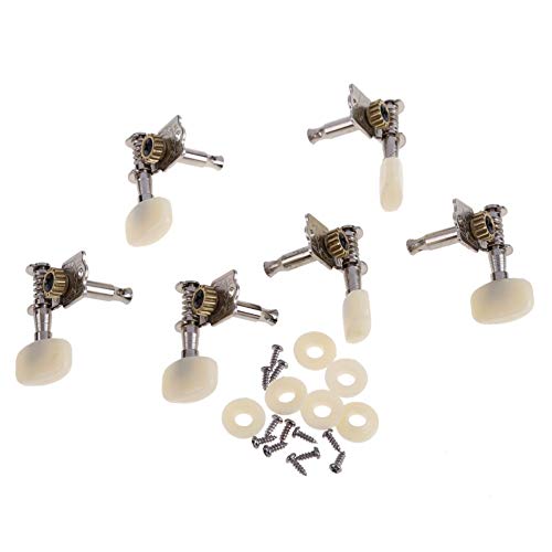 Domybest Guitar Tuning Professional 6pc Open-Gear Guitar Tuners Heads 3-Left 3-Right Alignment Set Machine for Open-Gear Guitar