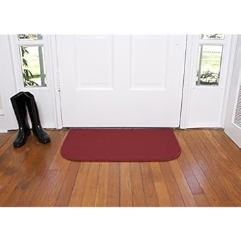 Ritz Accent, Stain Resistant Kitchen Floor Rug, with Non Slip Latex Backing, 18-inch by 30-inch, Red