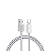 Magnetic Micro USB Cable, Nylon Braided Data Charger Charging Lead with Metal Plug LED Indicator Light for Samsung Galaxy S7/S7 Edge/S6/S6 Edge/S6 Edge+/S5/S4/S3/S2/Mini/Relay & Other Micro-USB Device