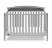 Graco Everly 5-in-1 Upholstered Convertible Crib with Reversible Headboard Pebble Gray/Gray Easily Converts to Toddler Bed Day Bed or Full Bed Adjustable Height Mattress (Mattress Not Included)