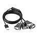 UGREEN USB to Serial RS232 Cable Adapter 4 Ports DB9 Converter 9-Pin Male to Male with Hexnuts for Windows 10/8.1/8/7/XP/Vista/Linux/MAC OS 8/9 /OS X