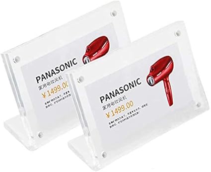 Amazon プライスカード立て プライススタンド プライスカードスタンド カード立て L型 透明 アクリル製 値札 値札立て 値札スタンド 販促用品 店舗 セール商品 値段表示 価格表示 プライス タグ 2個入 白 M 90 60mm Pop広告スタンド 取付部品 文房具 オフィス用品