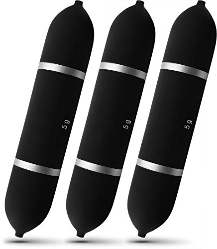 Unterwasserposen 3er Set in verschiedenen Größen (5-40 g), Rohacell schwarz matt, zum Angeln auf Wels