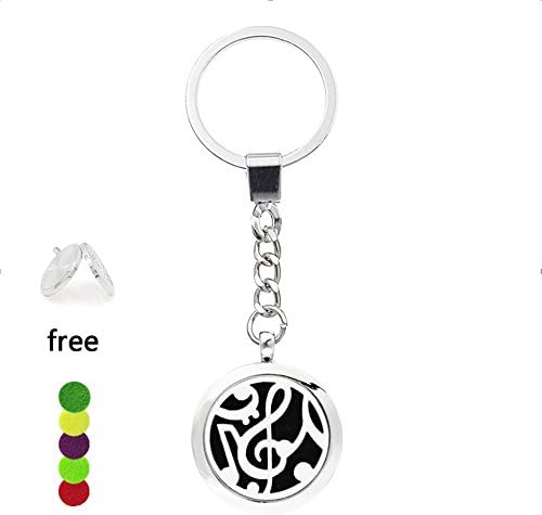 Essential Oil Diffuser Key Chains - YouMiYa Music Note Shape Aromatherapy Essential Oil Diffuser Alloy Locket Key Chains Perfume Locket Special Gifts For Women,Lover,Friend