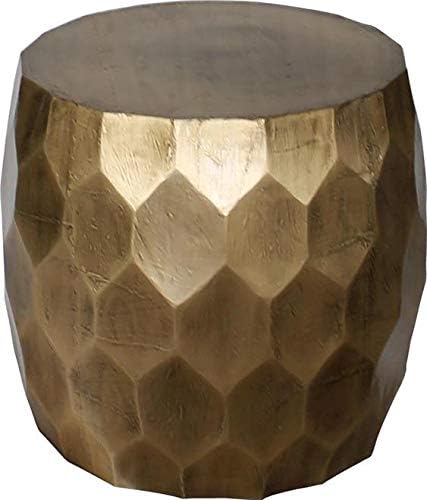 End Table Dovetail Hamill Antique Brass Mango Wood Metal Sheet Brass-Plat