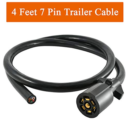 Oyviny Heavy Duty 7 Way Trailer Plug Cord with Double Prongs Connector
