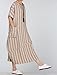 Mordenmiss Women's Cotton Linen Dress Stripes Plus Size Dresses Style 2-M-Khaki
