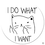 Expanding Stand and Grip for Smartphones and Tablets, Multi-function Mounts and Stands Kit Car Mount iPhone Holder Collapsible White - I Do What I Want Cat