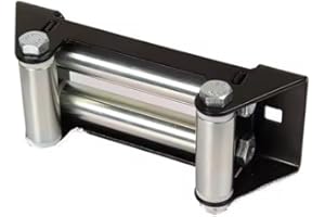 HLMOptimo 6 inch Winch Roller Fairlead 4 Way 6” Universal Mount Cable Guide Heavy Duty Nut Disassembly SUV Truck F150 4000-5500 LBS