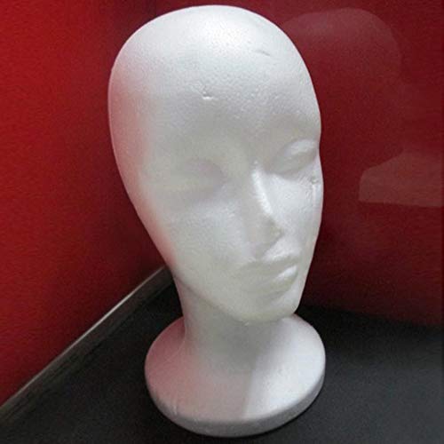 Potelin Premium Quality Styrofoam Foam Female Mannequin Head Model Wigs Glasses Cap Display Holder Accessories