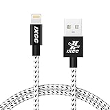 iXCC Ascend Series 4ft Nylon Braided Apple MFi Certified Lightning 8pin to USB Charge and Sync Cable for iPhone 7/6/6s/Plus/5/SE/iPad Mini/Air/Pro - Black