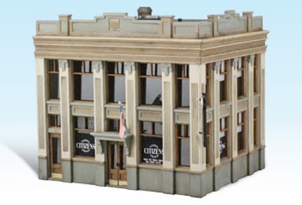Built-N-Ready Citizens Savings & Loan 2-Story Building w/Acc. HO Woodland Scenics