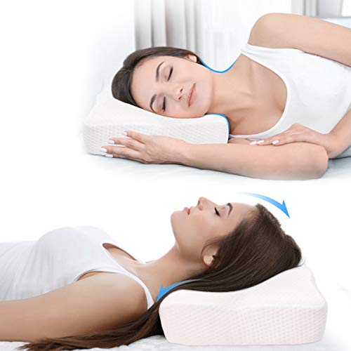 Memory Foam Pillow Neck Support Pillow for Sleeping Ergonomic Contour Pillow for Side Back and Stomach Sleepers Anti Snore for Men Women