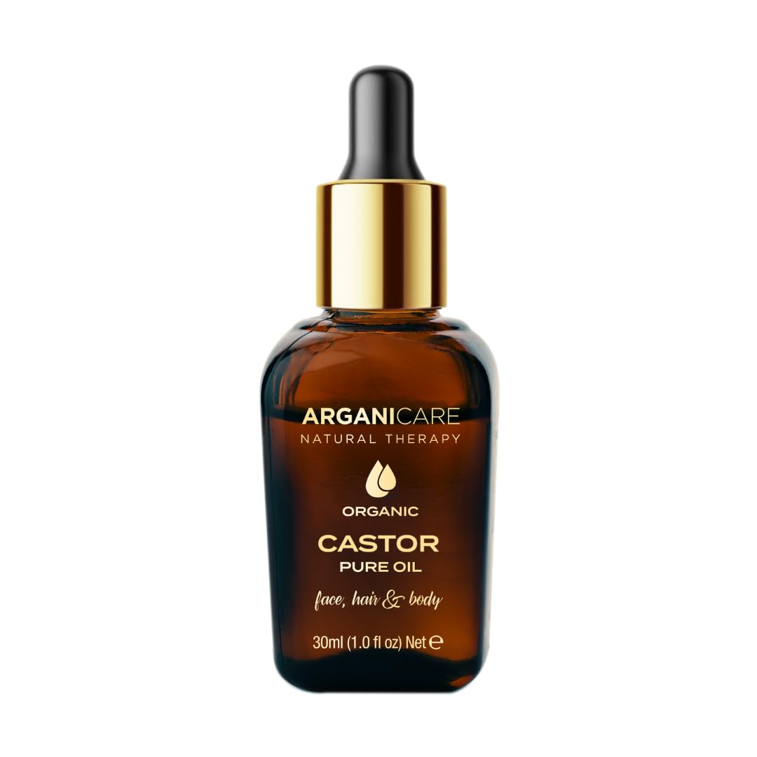 Arganicare | Castor Organic Oil 3-in-1 | Skin, Hair, Nails & Beard Care | Cold-Pressed Formula | Dry Skin Support | 30 ml