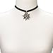 Alpenflüstern Traditional Velvet Choker Rhinestone Edelweiss Large, Ladies costume jewelry, bavarian necklace close-fitting, elastic narrow choker for Dirndl, Leather trouser, Oktoberfest (black)