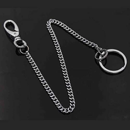 Liangery Wallet Chain, Wallet Long Purse Chain Punk Key Chain with Chain for Biker Trucker Motorcycle Pants Jean, Silver 11.81 inch for Men Women