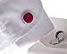 BUTTONCUFF Red & Silver Button Covers - for Your Shirts, Collars, Cuffs, Blouse and Jackets! (CS-red, 18mm)