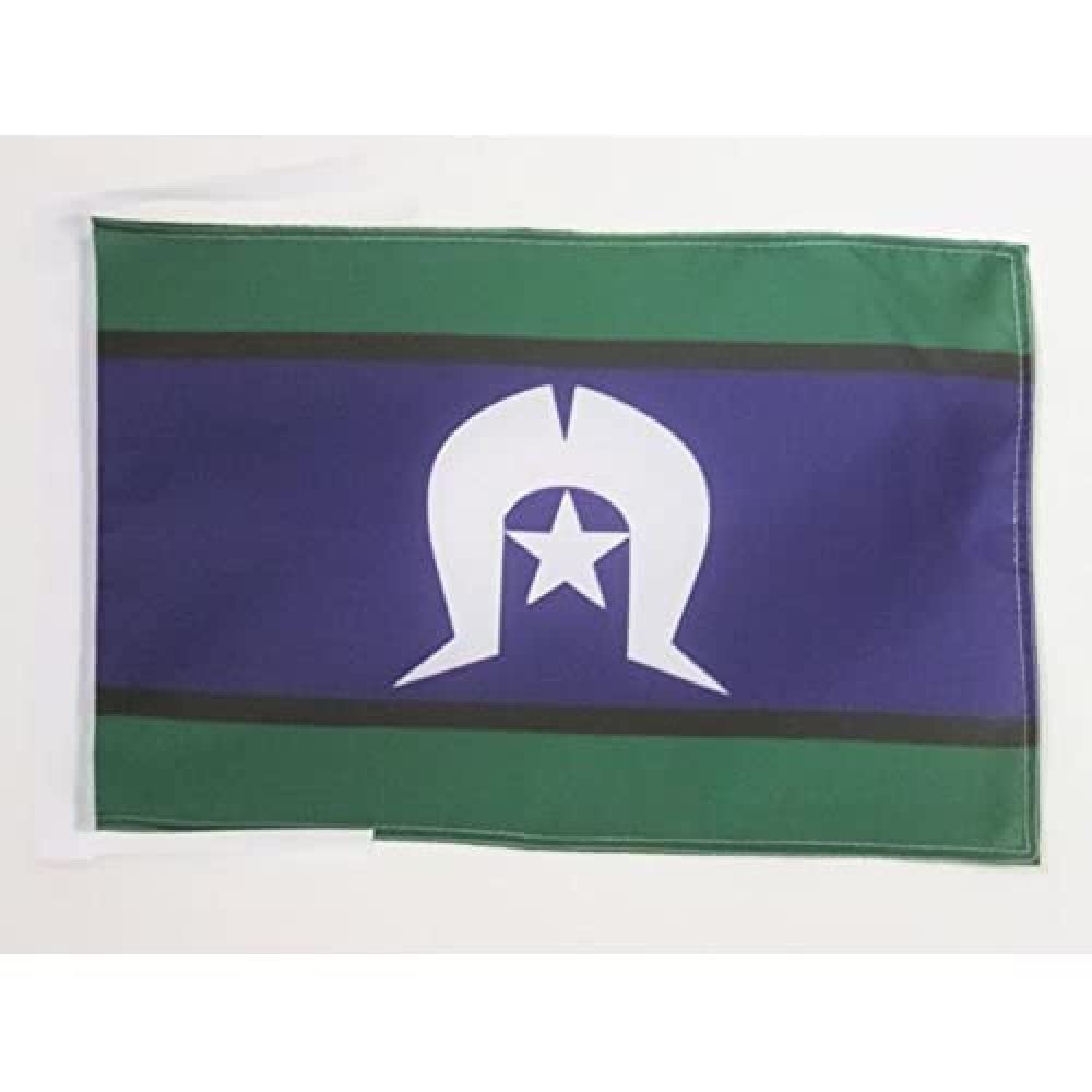 AZ FLAG - Torres Strait Islands Flag - 18'' x 12'' - 100% Polyester Australia - Torres strait Islander Small Banner with Two Cords - Fade Resistant - Vivid Colors - 18x12 in - 45x30 Cm — image 1