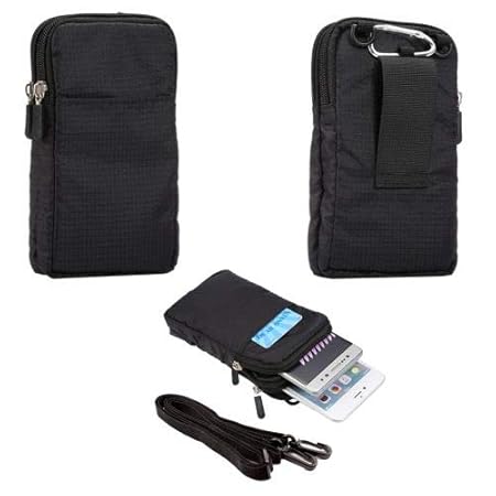 jbTec® Universal Gürteltasche/Handytasche Nylon Einfarbig #G38 165x90x30mm - Schutz-Hülle Case Etui Gürtel-Schlaufe, Farbe:Sc