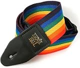 Ernie Ball Rainbow Polypro Guitar Strap 2 Inch Black Leather Ends view 3