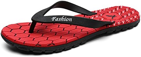 CIROHUNER Men's Flip Flops Sandal Beach Slippers (9.0 US, Red)