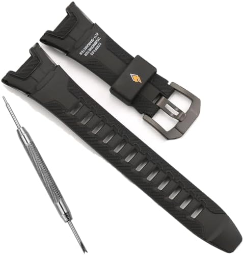PRO TREK ブラック金属リンクブレスレット ARMER STRAPS Black Metal Replacement Watch Band Compatible with