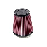 K&N RF-1032 Universal Clamp-On Air Filter: Round Tapered; 4 in (102 mm) Flange ID; 7 in (178 mm) Height; 6.5 in (165 mm) Base; 4.5 in (114 mm) Top
