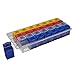 EZY DOSE Weekly (7-Day)Pill Case, Medicine Planner, Vitamin Organizer Box, Detachable Compartments, Easy to Use, Rainbow Colors, 4 Times a Day, BPA Free