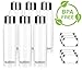 Clear 16 oz / 500 ml Professional Cylinder PET Plastic Bottles (BPA Free) with Wide Silver Disc Cap Lid (6 Pack)