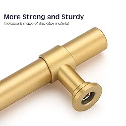 Haliwu 10 Pack Gold Cabinet Handles, Brushed Brass