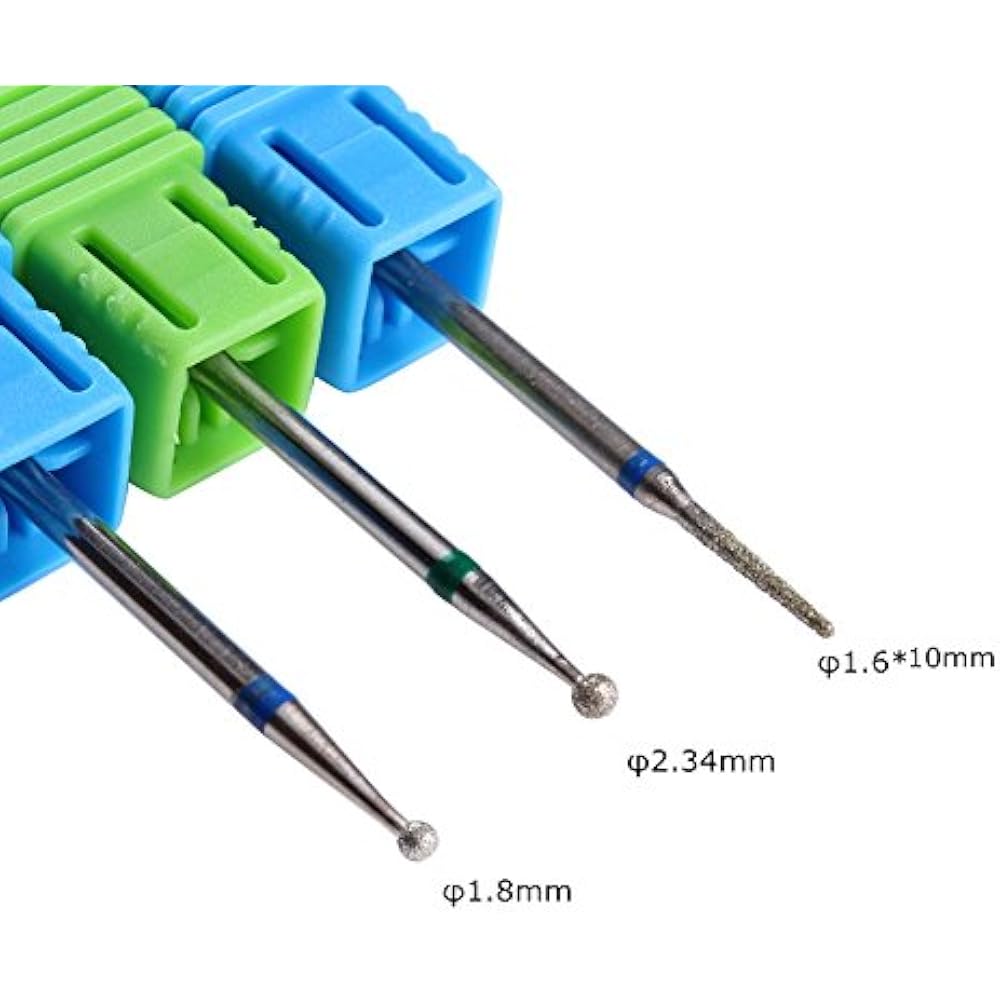 3PCS Cuticle Clean Carbide Nail Drill Bit Diamond Rotary Burrs Electric