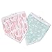 Aden by aden + anais Bandana Bib, 100% Cotton Muslin, Soft Absorbent 3 Layers, Adjustable, 8.5'' X 16'', 2 Pack, Briar Rose, Hearts