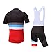 Coconut Ropamo CR Men's Cycling Jersey Set Road Bike Jersey Zipper Pocket Short Sleeves Cycling Kits Bib Shorts 3D Padded (Black/Red, XL)