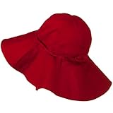 Big Cotton Wide Floppy Brim Hat - Red (For Big Head)