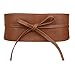 Colorful House Womens Faux Leather Wrap Around Obi Style Waist Band Belt (Brown Faux Leather)