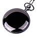Classic Smooth Surface Black Pocket Watch with Chain