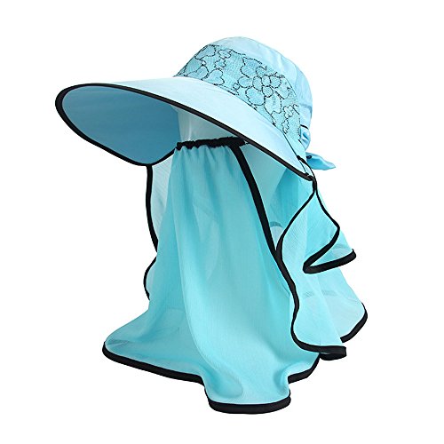 bounnty Sun Cap, UV Protection Flap Hat Women Lace Sun Hat Removable Neck &amp; Face Flap Cover Cap for Hiking Outdoor