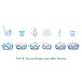 Quotidian Blue Festive Decorative Paper Cupcake Toppers 4